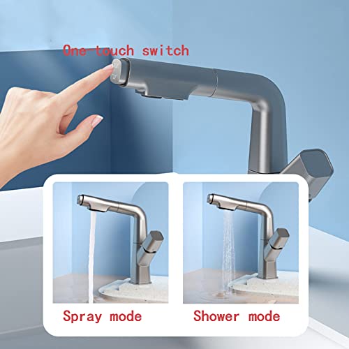 Grifo de lavabo extraíble blanco QYYZTQY monomando giratorio 360 grados para agua fría y caliente 3