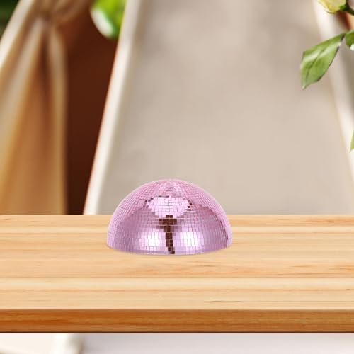 Bola espejada decorativa Lurrose para jardín y hogar, superficie pulida con diseño solar futurista, esfera holográfica rosa para uso interior y exterior miniatura 5