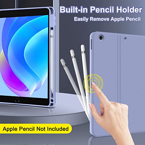 Goojodoq 7 Color Backlit Keyboard Case For Ipad 9Th/8Th/7Th Gen 10.2 Inch - Ipad Keyboard Case With Pencil Holder-Detachable Keyboard Slim Leather Folio With Anti-Scratch And Fingerprint-Proof(Purple) #TOP3