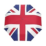 ALAZA Union Jack British 3 Folds Auto Open Close Anti-UV Umbrella