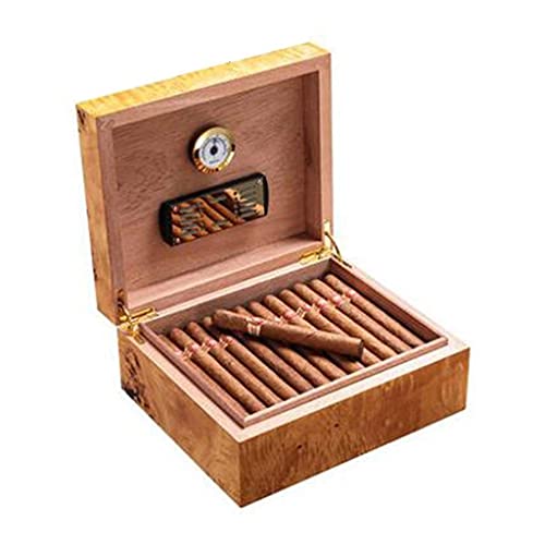 ksamwjf Barware Cigar Box Humidity Box High-capacity Cigar Cabinet Humidified Humidified Cigar Box Pine Wood Humidified Box High-grade Smoking Set Cigar Storage Box Piano Paint Double Cooking Dining