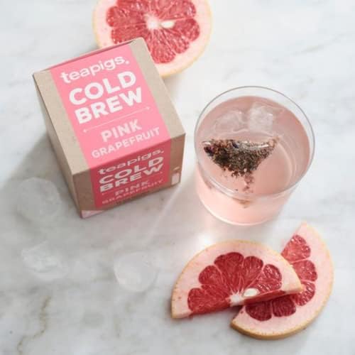 Tea Pigs Pink Grapefruit Cold Brew Tea Bags (1 Pack of 10 Tea Bags)