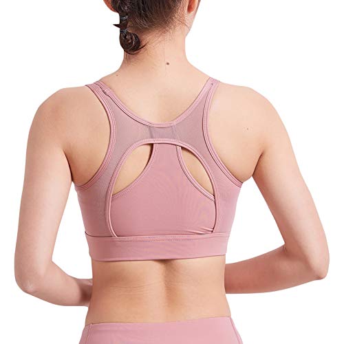 pedkit Sutiã esportivo feminino cruzado malha nas costas emenda sem fio removível almofada respiráve