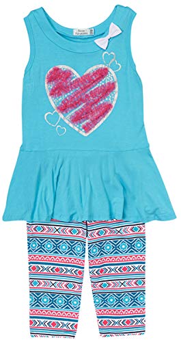 Image of ToBeInStyle Girl's Sleeveless Tank Top & Leggings 2 Piece Outfit Casual Dress Style Set