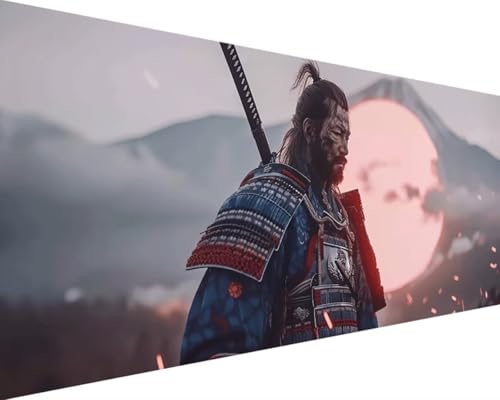 Peinture diamant adulte contre le stress grand format 100x200cm samouraï soleil