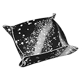 Plateau de coiffeuse décoratif : plateau de bijoux en cuir noir et blanc avec imprimé pailleté pour homme et femme non seulement il sert de solution de rangement pratique, mais son design élégant en fait également une pièce décorative qui améliore l'esthétique de n'importe quel espace.
