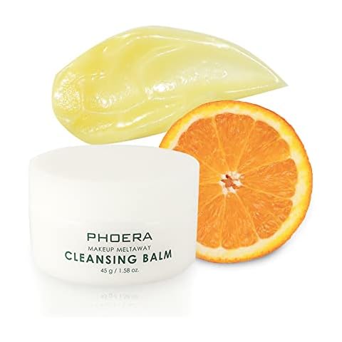 Phoera Makeup Remover Cleansing Balm with Sweet Orange Essential Oil Makeup Meltaway Cleansing Balm (45g Balm) Cover