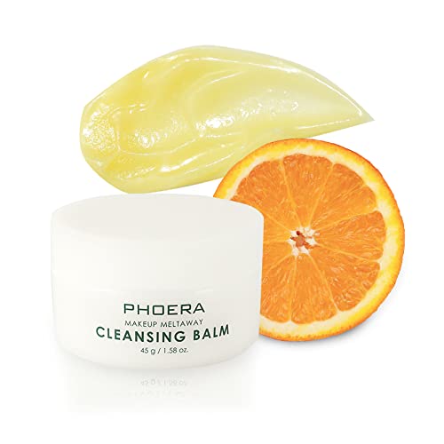Phoera Bálsamo de limpeza removedor de maquiagem com óleo essencial de laranja-doce, 45 g