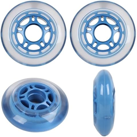 Players Choice Roller Hockey Wheels Indoor 80mm 78A Soft Inline Skate Clear/Blue 4 Pack Cover