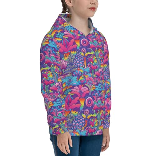 Vintage Psychedelic Flower Kid Hoodies Boys Sweatshirts Girls Pullover with Pocket 7
