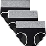 INNERSY Womens High Waisted Period Underwear Menstrual Leakproof Cotton Panties 3 Pack