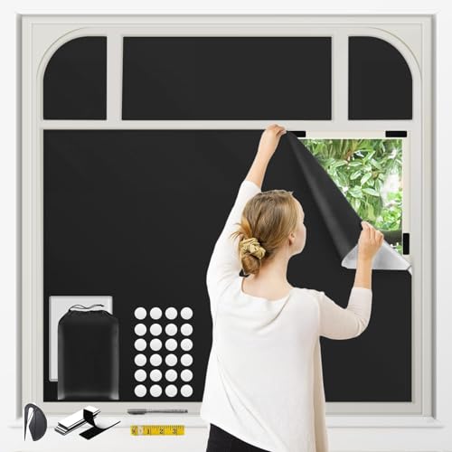Catálogo para Comprar On-line Cortinas de Persianas más recomendados. 47 YOKNETIG 300x145cm Persianas Opacas portátiles,Tela Opaca para Ventanas,Cortinas Opacas Cortar a Voluntad para Bloquear la luz Apto para Todo Tipo de Ventanas (300cm*145cm)
