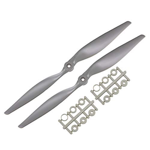 uxcell RC Propellers CW 13x6.5 Inch 2-Vane for Airplane Nylon Gray 2Pcs with Adapter Rings