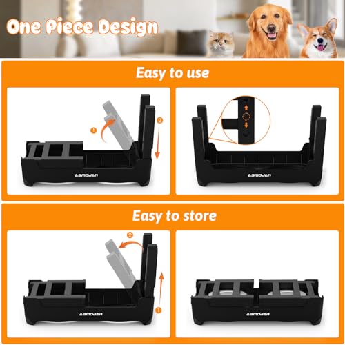 image for URPOWER 4 Height Adjustable Elevated Dog Bowls - 50oz Large Capacity S