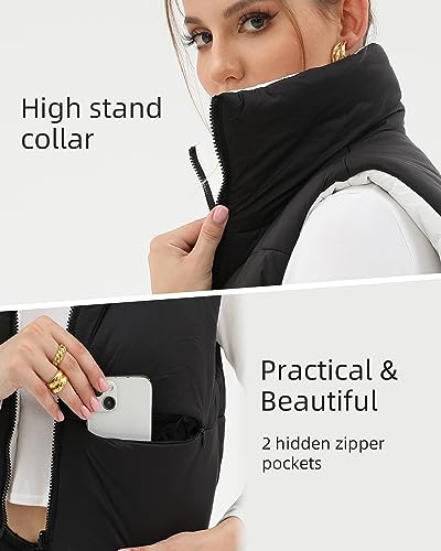 Xeoxarel Women's Crop Puffer Vest with Pockets (XS-XXL)4