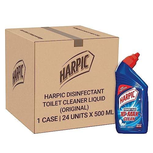 Image of Harpic Toilet Cleaner Liquid, Original - 500 ml (Pack of 24) | Professional Sanitation & Janitorial Supplies