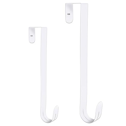 GameXcel Wreath Hanger Over The Door - Large Wreath Metal Hook for Christmas Wreath Front Door Hanger 12