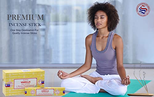 Earth Satya Vanilla Incense Sticks 15 Gms (Pack Of 12) (Green Certified) Indian Perfumed Hand Rolled Agarbatti Perfect For Worship,Relaxation, Medication. #TOP3