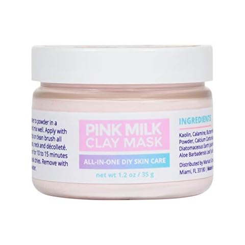 23 Skin Pink Milk Clay Mask, Soothing and Calming DIY Brightening Facial for Sensitive and Problem Skin, Natural Anti-Aging Probiotics, Lactic Acid, Organic Aloe Vera Powder - 1.2 oz. / 35 g Cover