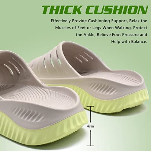 Gpos Womens Athletic Comfortable Slides Thick Cushion Recovery Sandals With Plantar Fasciitis Woman’s Lightweight Sport Sliders For Indoor Outdoor, Post Exercise Foot Pain Relief Apricotcyan Size6 #TOP3
