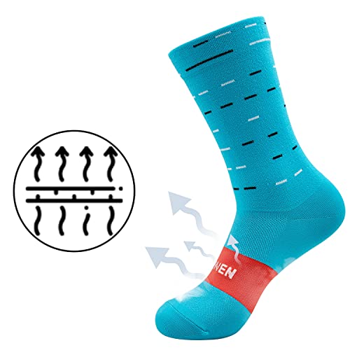 Yelewen Cycling Socks Compression Athletic Crew Running Socks Mens Womens Hiking Riding Bike Triathlon Workout Climbing Sport 5 Pairs thumb #2