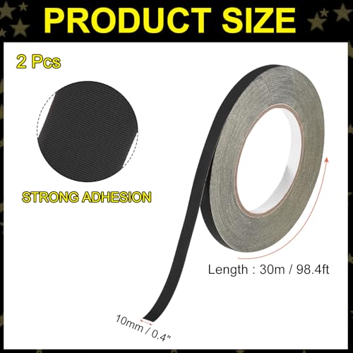 Image of MECCANIXITY 2Pcs Insulating Acetate Roll Cloth Adhesive Tape, 0.4in x 98ft Black Electrical Heat Resistant Fabric Tape for Laptop Electric Automotive Guitar Repair Wire Harness