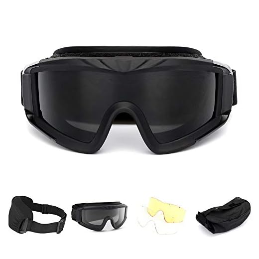 MultiOutools Airsoft Goggles,Tactical Safety Goggles Anti Fog Military Glasses with 3 Interchangeable Lens for Paintball Riding Shooting Hunting Cycling (Black)