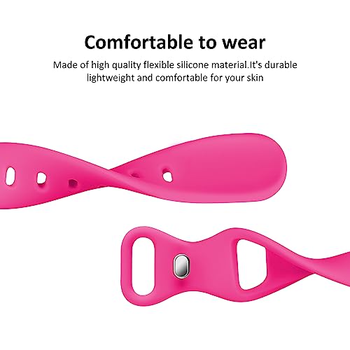 Image of Thin Slim Band Compatible with Apple Watch 38mm 40mm 41mm 42mm 44mm 45mm 46mm 49mm, Replacement Silicone Sport Strap for iWatch Series 11 /10 /9 /8 /7 /6 /5 /4 /3 /2 /1 Ultra SE Women Men, Hot Pink