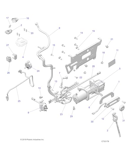 Polaris 2637989 ASM-Winch con control 45PROHD