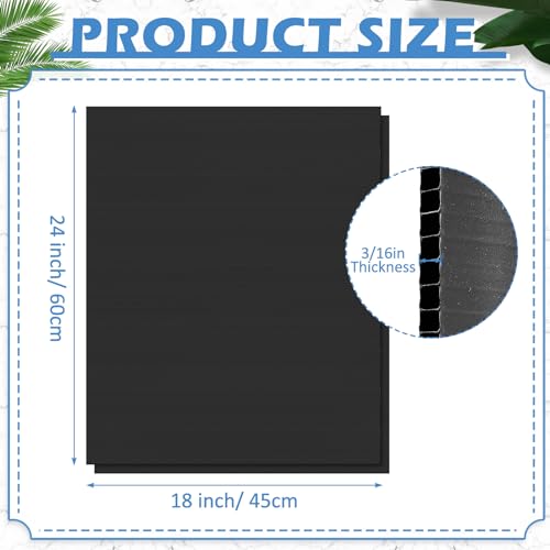 Image of Patelai 12 Pcs 18 x 24 Inches Corrugated Plastic Sheet Corrugated Poster Board 4mm Thick Waterproof Blank Board Sheets Plastic Yard Sign for Garage Estate Sale, Rent, Indoor, Outdoor, Birthday (Black)
