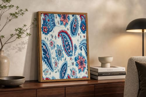 Toile ethnique bleue CDXNORA pour un salon cosy et élégant