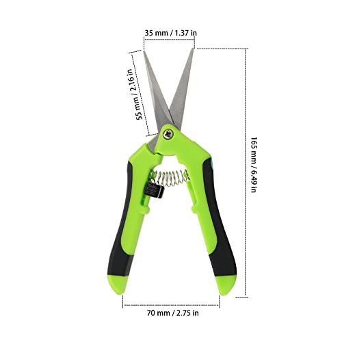 ZEONHAK 6 PCS 6.5 Inch Green Bud Trimming Scissors, 16.5cm Micro Tip Hand Pruning Snip, Straight Tip Pruning Shears for Gardening Plant - Image 2