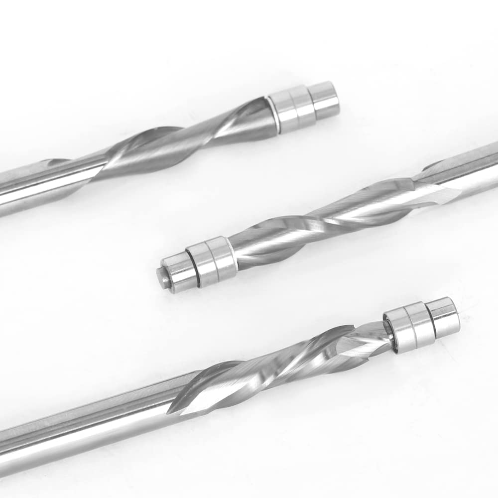 3 uds 6mm 6,35mm vástago rodamiento de carburo sólido guiado dos flautas fresadoras de carpintería(6.35mm Shank 3Pcs)