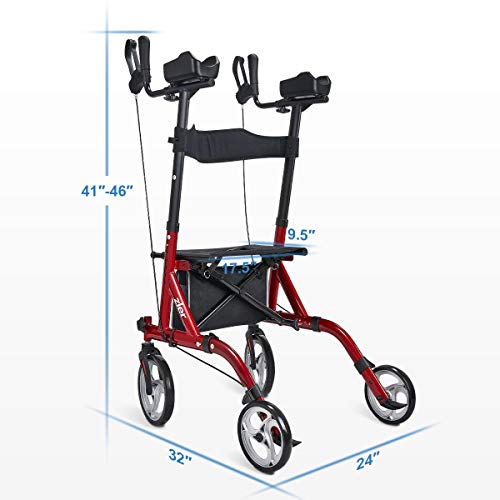 Zler Upright Walkers, Stand Up Rollator Walker With Seat thumb #3