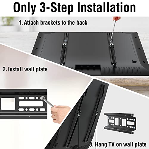 Elived Fixed Tv Wall Mount Bracket, Low Profile Tv Mount For Most 26-55 Inch Led, Lcd And Plasma Flat Screen Tvs, Ultra Slim Tv Bracket, Max Vesa 400X400Mm, 99 Lbs. Fits 12"-16" Wood Studs. Yd3006 #TOP6