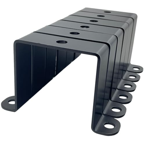 Image of 6 PCS 2.5x2.5 inch Square Pipe Tube Strap Clamps,2.5 inch metal u shaped bracket, steel u clamp bracket for mounting,Powder Coated Black