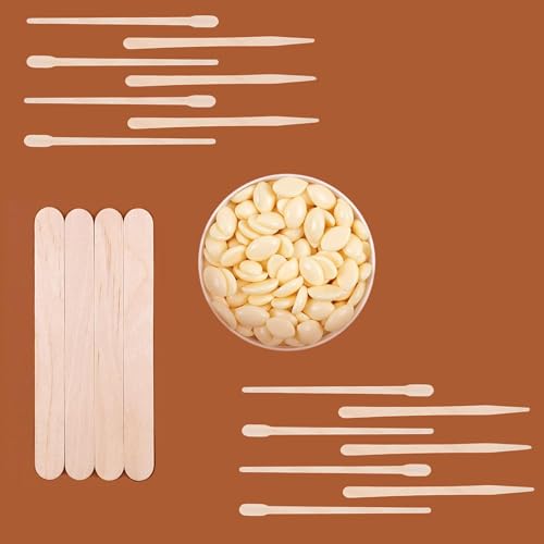 Image of Mibly 3 Style 150 Pcs Assorted Wooden Wax Sticks for Body Legs Face and Small Medium Large Sizes Eyebrow Waxing Applicator Spatulas for Hair Removal or Wood Craft Sticks