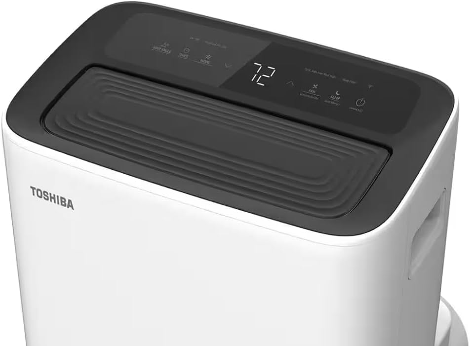 Toshiba PX0811CWRUFR 8,000 BTU (12,000 BTU ASHRAE) 115-Volt Smart Wi-Fi Portable AC, Cools & Dehumidifies Up To 350 Sq. Ft. – Certified Refurbished