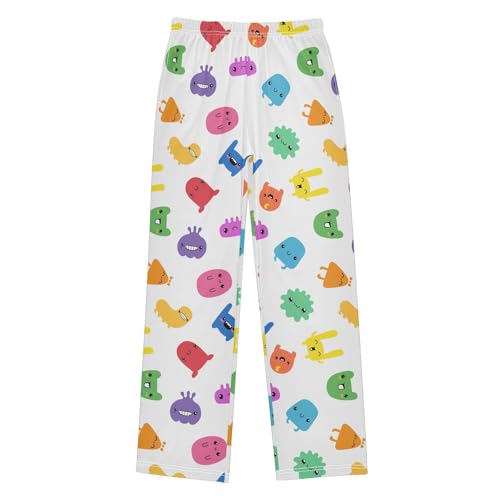 Boys' Pants Cartoon Funny Monster Cute Long Bottoms Jogger Pants Elastic Waist Trousers with Pockets S-XL