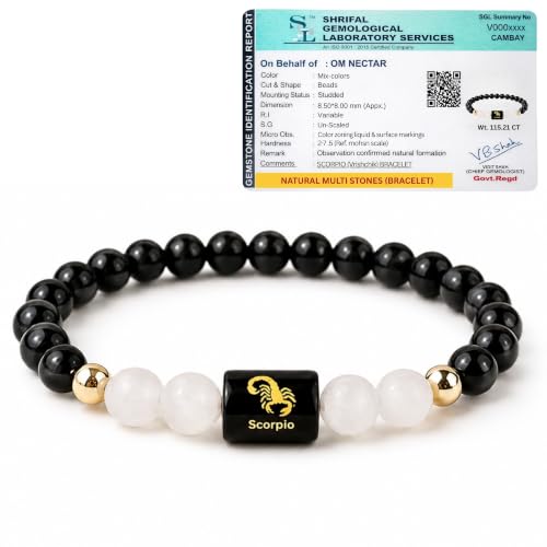 Image of Rashi Bracelet for Men & Women | Original Certified Healing Crystal for Confidence, Motivation & Positive Energy | Zodiac Bracelet for Men & Women | Astrology Gift For Everyone