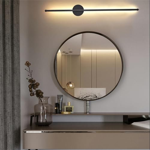 Aplique de pared interior de metal y acrílico negro de 100cm LED 6