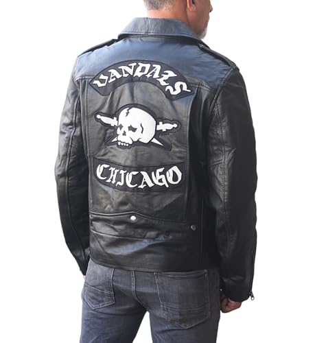 羊革ジャケット 本革 ライダーバイカージャケット 羊革ジャケット ビンテージ・スタイル Real Sheep Leather Rider Biker Jacket Vintage Style000 Men's Vandals Chicago Bike riders Real Sheep Leather Vintage