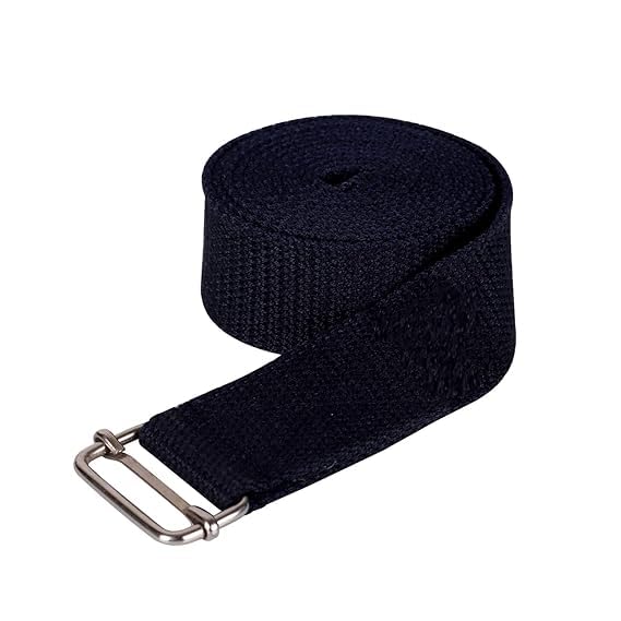 LEATHER DREAMS Yoga Stretch Belt 8 Feet | Adjustable Strap | For Daily Stretching, Yoga, Pilates, Physical Therapy, Fitness, Gym Workouts | Improves Sitting Posture for Women & Men (Navy Blue)-image-22