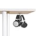 APPHOME Dual Headphone Hanger Stand for Under Desk, Aluminum Adhesive Headset Hook Mount with Screw Option, Space-Saving PC Gaming Accessories for All Headphones, Black