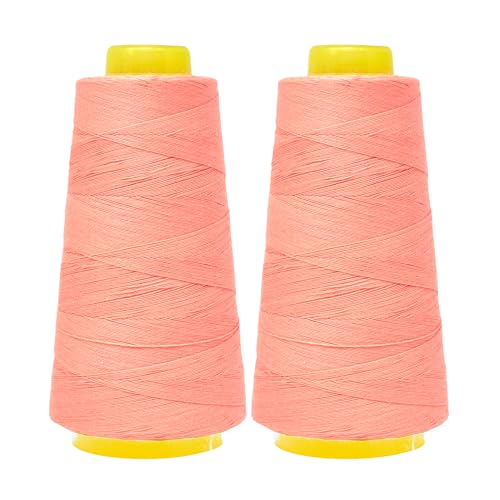 Image of Mandala Crafts Blush Mercerized Cotton Thread Cones, Sewing Quilting | 2400 Yds 50 WT, 100% Long Staple Cotton, Multipurpose, for Embroidery, Piecing, Sergers, Applique, Machine and Hand Sewing