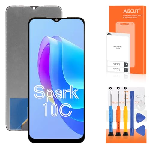 LCD Replacement for Tecno Spark 10 10C KI5K LCD Display Touch Screen Assembly Repair Part Black No Frame