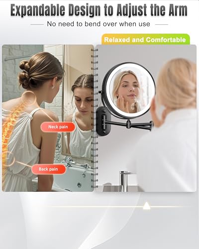 Image of 30X /1X 8 Inch Wall Mounted Magnifying Makeup Mirror with Light for Bathroom