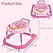 Foldable Baby Walker with Wheels |9 Adjustable Heights, Reinforced Frame, Activity Center with Music & Lights, Removable Tray, Two Rear Wheel Modes (Swivel or Forward-Only) for Babies 6-18 Months