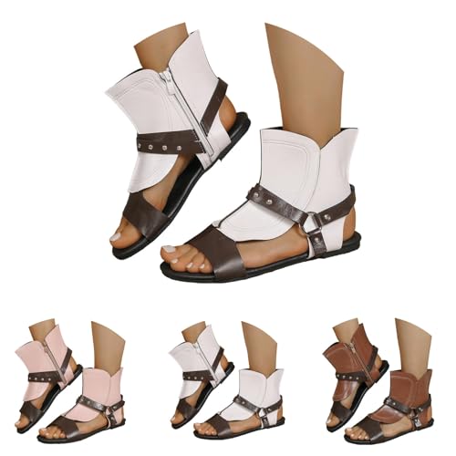 Men's Beach Leather Sandals 2025 Slide Footwear Round Flip Flops Open Toe Side Zipper Flat Sandals Pu Slip On Slippers2