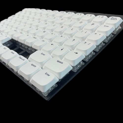 71キー Choc XDA PBT キーキャップ 超薄型キーキャップセット 薄型MXスイッチ用 Corne/Cornix / Lily58 / Sofle対称スプリットエルゴノミクスメカニカルキーボードに対応 ANSIレイアウト (Chocホワイト)